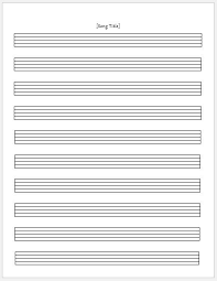 Music Paper Sheets For Ms Word Word Excel Templates