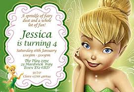 Tinkerbell Birthday Party Invitations Envelopes Personalised