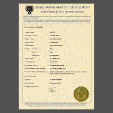 Heritage Certificates For Your Classic Car
