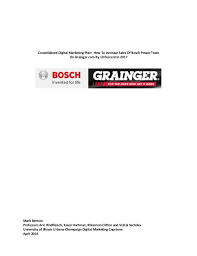 Mark Benson Module 6 Bosch Power Tools And Grainger Final