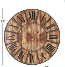 Brown Wood Wall Clock Silkwood Living