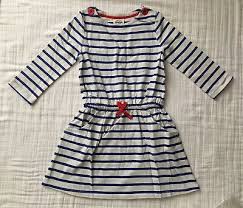 Nip Mini Boden Stripe Knit Dress Size 5 6y Blue White Little