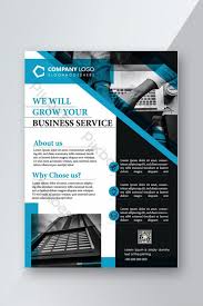 Blue And Black Color Business Flyer Design Template Ai