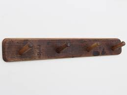 Wood Coat Rack With 4 Hooks Country