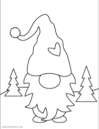 free gnome clip art and coloring page