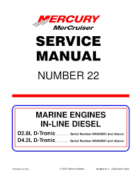 Mercury Mercruiser Marine Engine In Line Diesel D4 2l D