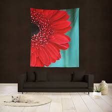 Red Flower Tapestry Fl Wall Hanging