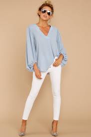 Around The Corner Dusty Blue Top Blue Top Outfit Blue