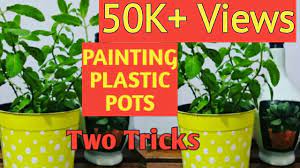 two tricks to paint plastic pot how to
