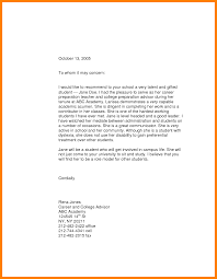    letter of recommendation for high school student scholarship Letter