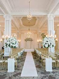 wedding ceremony in banquet hall