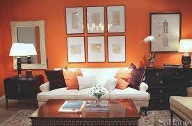 Orange Living Room Walls White