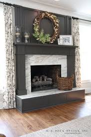 Black Mantle White Marble Fireplace