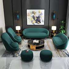 modern and luxurious velvet living room