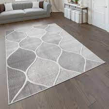 Durch die kurzen fasern sind sie. Teppich Kurzflor Teppich Fur Wohnzimmer Mit Orient Design Einfarbig In Grau Ebay
