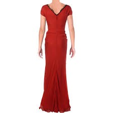 Amazon Com J Mendel Womens Silk Prom Evening Dress Red 0