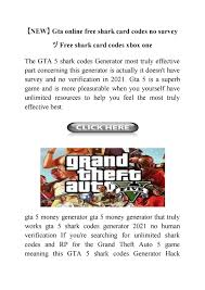 Once you find a game that supports mods, install it and then follow these steps: New Gta Online Free Shark Card Codes No Survey ã Free Shark Card Codes Xbox One By Gta Shark Cards Ps4 Digital Code Free Issuu