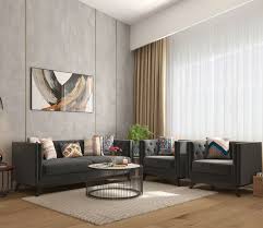 berlin fabric sofa set graphite