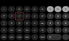 exponents on iphone calculator