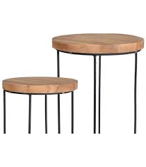 Low Round Tables Black Metal And Wood
