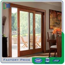 wood frame glass sliding door