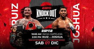 During their title fight in saudi arabia on saturday. La Revancha Del Ano Andy Ruiz Jr Vs Anthony Joshua En Espn Knockout Espn Mediazone Latin America North