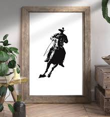 Black And White Cowboy Art Western Art