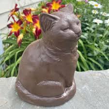 Cat Garden Statue Concrete Memorial 9