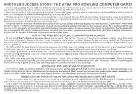 bowling archives apba games 1990 pro bowling computer game flyer