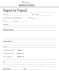 Request For Proposal Format Business Formats