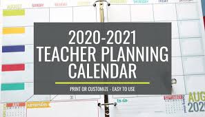This template is without holidays. 2020 2021 Teacher Planning Calendar Template Kindergartenworks