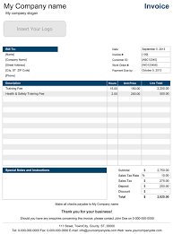 Service Invoice Templates For Excel