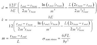 tapered snap fit beam bending equation