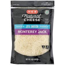 h e b monterey jack shredded cheese