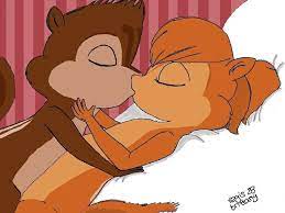 Xbooru - alvin and the chipmunks alvin seville bed brittany and the  chipettes brittany miller chipettes chipmunk closed eyes cute furry kissing  | 194983