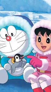 Doraemon, Antarctica cold, snow, penguins 1080x1920 iPhone 8/7/6/6S Plus  wallpaper, background, picture, image