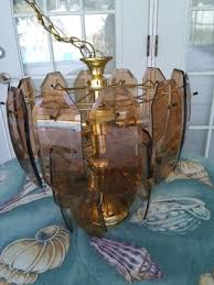 Vintage Glass 5 Light Chandelier