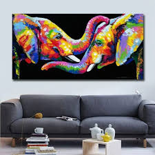 Abstract Elephant Canvas Painting