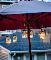 Patio Umbrella Mason Jar Lanterns