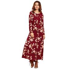 Womens Long Sleeve Floral Print Button Casual Maxi Dress