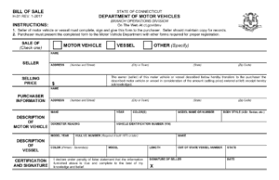 Free Connecticut Bill Of Sale Form Pdf Template
