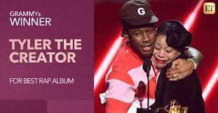 Tyler, the creator is an american musician in all aspects, including producing, directing music videos as well as writing and performing as an artist. Entertainment Tonight On Twitter Tyler The Creator Brought His Mom Up For His Best Rap Album Acceptance Speech And She Got A Little Overwhelmed Grammys Https T Co I00o3l1r0g