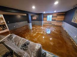 stained concrete floors for man caves