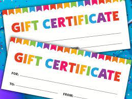 free printable gift certificate for