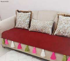 maroon sofa cover with tels 1