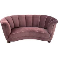 vintage pink curved banana sofa