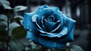 blue rose with water droplets on it