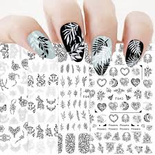 zivisk 12 sheets silver black nail art