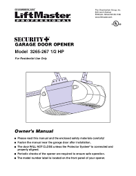 user manual chamberlain liftmaster 3265