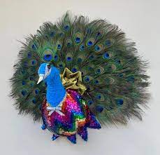Peacock Head Faux Taxidermy Disco Diva